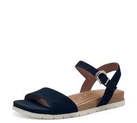 Tamaris Damen Sandaletten, Frauen Sandalen,Sommersandalen,bequem,flach,Sommerschuhe,Freizeitschuhe,offene Schuhe,Strandschuhe,Navy,41 EU