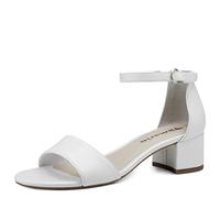 Tamaris Damen Sandaletten, Frauen Sandalen,Strandschuhe,Riemchensandalen,elegant,Leichter Absatz,Sommerschuhe,Freizeitschuhe,White MATT,36 EU