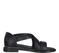 Tamaris Damen Sandaletten, Frauen Sandalen,Strandschuhe,Sommersandalen,bequem,flach,Sommerschuhe,Freizeitschuhe,Black Leather,37 EU