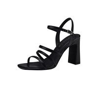 Tamaris Damen Sandaletten, Frauen Sandalen,TOUCHit-Fußbett,hoher Absatz,Sommerschuhe,Freizeitschuhe,offene Schuhe,Strandschuhe,Black,40 EU