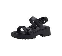 Tamaris Damen Sandaletten, Frauen Sandalen,TOUCHit-Fußbett,offene Schuhe,Strandschuhe,Sommersandalen,bequem,flach,Sommerschuhe,Black,39 EU