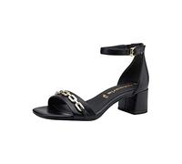 Tamaris Damen Sandaletten, Frauen Sandalen,TOUCHit-Fußbett,riemchensandalen,elegant,leichter absatz,sommerschuhe,freizeitschuhe,BLACK,37 EU
