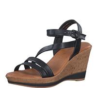 Tamaris Damen Sandaletten, Frauen Sandalen,TOUCHit-Fußbett,Riemchensandalen,elegant,Leichter Absatz,Sommerschuhe,Freizeitschuhe,Black,36 EU