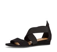 Tamaris Damen Sandaletten, Frauen Sandalen,TOUCHit-Fußbett,Sommersandalen,bequem,flach,Sommerschuhe,Freizeitschuhe,Black Uni,36 EU