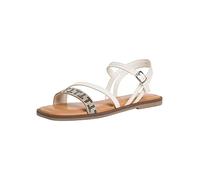 Tamaris Damen Sandaletten, Frauen Sandalen,TOUCHit-Fußbett,Sommerschuhe,Freizeitschuhe,offene Schuhe,Strandschuhe,bequem,White/Silver,40 EU