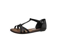 Tamaris Damen Sandaletten, Frauen Sandalen,TOUCHit-Fußbett,Strandschuhe,Sommersandalen,bequem,flach,Sommerschuhe,Freizeitschuhe,Black,37 EU