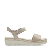 Tamaris Damen Sandaletten, Frauen Sandalen,Wechselfußbett,Sommerschuhe,Freizeitschuhe,offene Schuhe,Strandschuhe,bequem,Champagne,38 EU