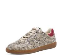 Sneaker TAMARIS, Damen, Gr. 40, beige snake, Lederimitat, Textil, Reptilienprägung, Schuhe, Freizeitschuh, Halbschuh, Schnürschuh mit gepolstertem Schaftrand (41069912-40) beige snake