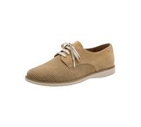 Tamaris Damen Schnürer Leder flach, braun, 41 EU