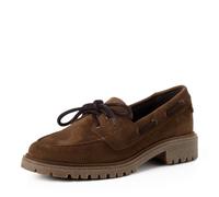 Tamaris Damen Schnürer Slipper braun braun | 1-23701-47 - Schnürung, TOUCH-IT Fußbett, flache Sohle