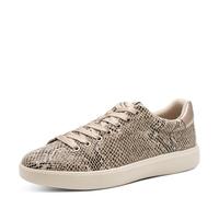 Plateausneaker TAMARIS, Damen, Gr. 42, beige (beige snake), Textil, Lederimitat, Reptilienprägung, sportlich, Schuhe, Freizeitschuh, Halbschuh, Schnürschuh in veganer Verarbeitung (16877725-42) beige