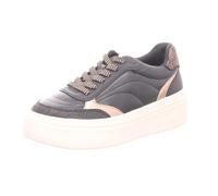 Tamaris Damen-Schnürhalbschuh Schwarz-Bronze-Weiß 37