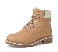 Tamaris Damen Schnürstiefel, Frauen Stiefel,Wechselfußbett,DUOtex,wasserabweisend,warm gefüttert,schnürboots,schnürung,Boots,Camel,39 EU