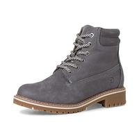 Tamaris Damen Stiefelette 1-26244-41 200 – Leder, gefüttert, Blockabsatz – Grau 36 EU