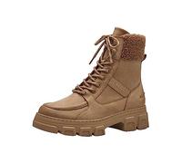 Tamaris Damen Schnürstiefel Materialmix aus Leder, Textil und Synthetik Winter gefüttert; CAMEL/braun; 40 EU