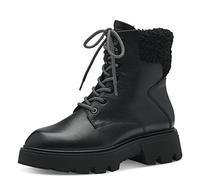 Tamaris Damen Schnürstiefel Materialmix aus Leder und Textil Winter gefüttert; BLACK LEATHER/schwarz; 38 EU