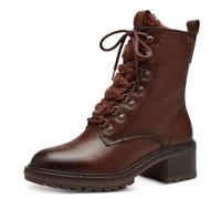 Tamaris Damen Schnürstiefel Materialmix aus Leder und Textil Winter gefüttert; COGNAC/braun; 38 EU