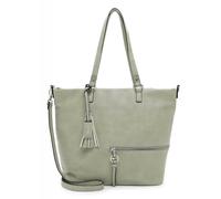 Tamaris Damen Schultertasche Handtasche Shopper Nele aus Kunstleder in Weiß mit Reißverschluss.