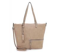 Tamaris Damen Schultertasche Handtasche Shopper Nele aus Kunstleder in Weiß mit Reißverschluss.
