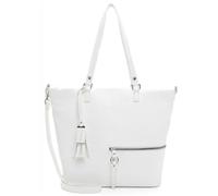 Tamaris Damen Schultertasche Handtasche Shopper Nele aus Kunstleder in Weiß mit Reißverschluss.