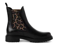 Tamaris Damen Schwarze Leoparden-Leder-Klassiker-High-Chelsea-Ankle-Boots EU 37