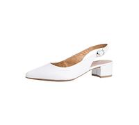 Tamaris Damen Sling Pump mit Blockabsatz Leder, weiß, 42 EU