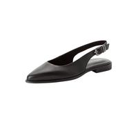 Tamaris Damen Sling Pump flach Leder, schwarz, 39 EU