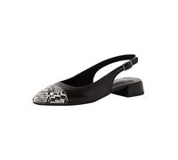 Slingpumps TAMARIS, Damen, Gr. 40, schwarz, Leder, Lederimitat, unifarben mit Farbeinsatz, Schuhe Slingpumps, Blockabsatz, Businessschuh mit verstellbarem Riemchen (51079241-40) schwarz