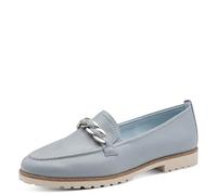 Tamaris Damen Slipper, Frauen Slipper, Mokassins,TOUCHit-Fußbett,daempfung,breite,Glitzer,Grey,Gruen,komfortable,leger,Light Blue LEA,38 EU