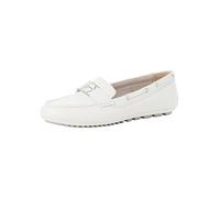 Tamaris Damen Slipper Moccassin Leder flach weiß Größe 40 EU