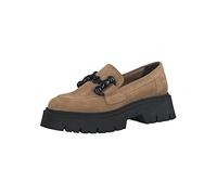 Tamaris Damen Slipper Schuhe Plattform Loafer Schmuckelemente Veloursleder Freizeit Elegant Slip-Ons Uni Slipper