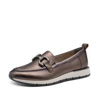 Tamaris Damen Slipper sportlich Leder mit Zierspange und Sneakersohle 1-24711-42, Größe:38 EU, Farbe:Braun