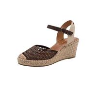 Tamaris Damen Espadrilles Modell 2961042 mit Keilabsatz Braun Größe 40 EU