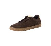 Plateausneaker TAMARIS, Damen, Gr. 40, dunkelbraun kombiniert, Veloursleder, aufgeraut, Basic, Schuhe Plateausneaker, Freizeitschuh, Schnürer, Halbschuh im Retro-Look (91088657-40) dunkelbraun kombini