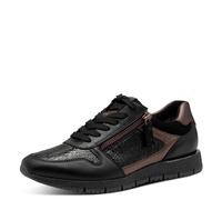 Tamaris Damen Sneaker aus Leder mit Reißverschluss und losen Einlagen 1-23776-44, Größe:39 EU, Farbe:Schwarz