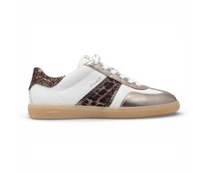 Tamaris Damen-Sneaker aus weißem Leopardenleder EU 38