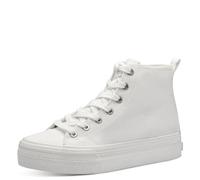 Tamaris Damen Sneaker High Canvas Vegan; White Uni/weiß; 38