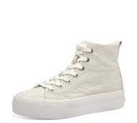 Tamaris Damen Sneaker High Textile Vegan; Ivory MACRAMEE/beige; 38