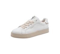 Slip-On Sneaker TAMARIS, Damen, Gr. 37, weiß, Leder, Lederimitat, Textil, clean, unifarben, Basic, Schuhe, Freizeitschuh, Halbschuh mit Wellenkante und Logoschriftzug (95558247-37) weiß