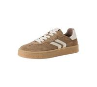 Tamaris Schnürer Damen Sportlich Rindsleder-Textile-Mix Taupe Größe 38