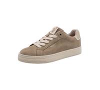 Slip-On Sneaker TAMARIS, Damen, Gr. 42, beige (taupe), Lederimitat, Nubukleder, Textil, kontrastfarbene Details, Basic, Schuhe, Freizeitschuh, Halbschuh mit Wellenkante und Logoschriftzug (62721714-42