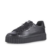 Tamaris Damen Sneaker Leder bequem; Black, EU 38