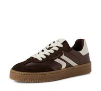 Tamaris Damen Sneaker Leder, braun, 39 EU | 1-23723-44 - Schnürung, COMFORT-Lining, herausnehmbares Fußbett, flache Sohle