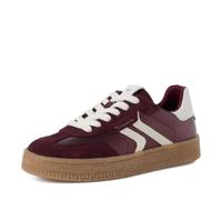 Tamaris Damen-Sneaker Bordeaux-Rot-Beige 38