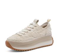 Plateausneaker TAMARIS "Tamaris Sneaker Lederimitat/Textil", Damen, Gr. 41, ivory, Lederimitat, Textil, Schuhe Plateausneaker (43442428-41) ivory