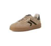 Plateausneaker TAMARIS, Damen, Gr. 38, antilope, Glattleder, Veloursleder, aufgeraut, kontrastfarbene Details, Schuhe Plateausneaker, Freizeitschuh, Halbschuh, Schnürschuh im Retro-Look (29438327-38)