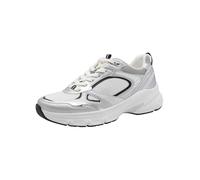 Plateausneaker TAMARIS, Herren, Gr. 38, silberfarben, Lederimitat, Textil, glänzend, metallic, Schuhe Plateausneaker, Freizeitschuh, Halbschuh, Schnürschuh mit Besätzen in Metallic-Optik (68680223-38)