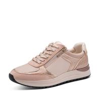 Plateausneaker TAMARIS, Damen, Gr. 37, rosa, glitzer, Schuhe Plateausneaker, Freizeitschuh, Halbschuh, Schnürer mit Kontrastbesätzen und Ziernähten (43519431-37) rosa, glitzer
