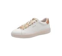 Plateausneaker TAMARIS, Damen, Gr. 41, sanftes weiß geblümt, Lederimitat, kontrastfarbene Details, Schuhe Plateausneaker, Freizeitschuh, Halbschuh, Schnürer in veganer Verarbeitung (33966006-41)
