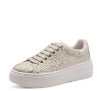 Tamaris Damen Sneaker Textil, beige, 41 EU